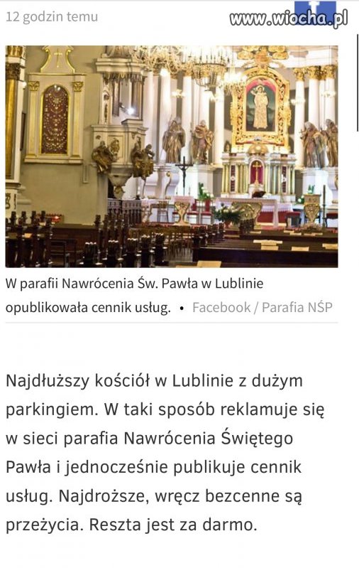 Wiocha dla pozostałych kościołów 