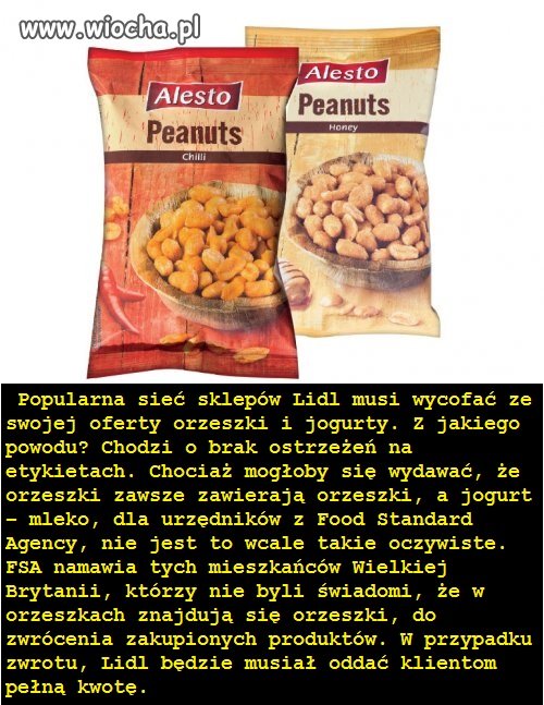 Wycofują ze sprzedaży orzeszki - 