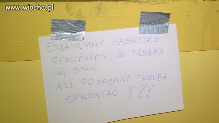Szanuj  sasiada swego bo mozesz miec mojego 