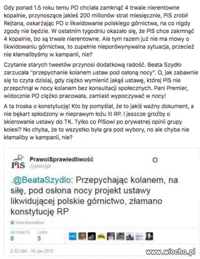Hipokryzja poziom mistrzowski