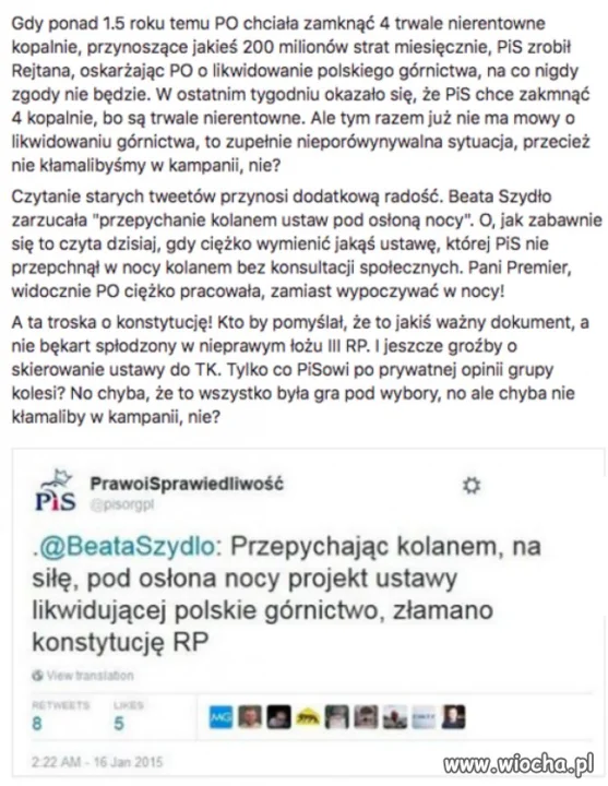 Hipokryzja poziom mistrzowski