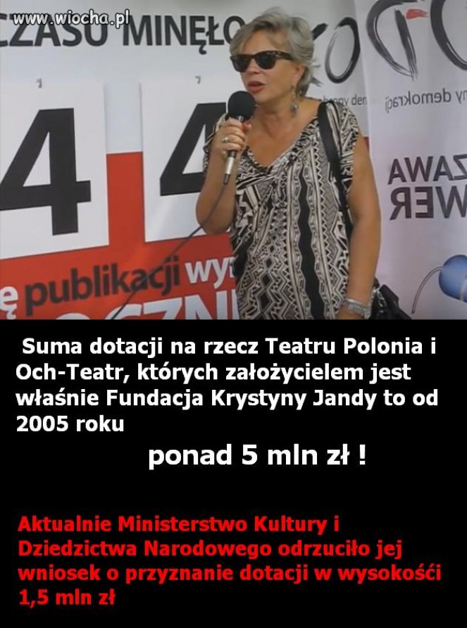 Obecna władza taka zła, bo dotacji nie da...