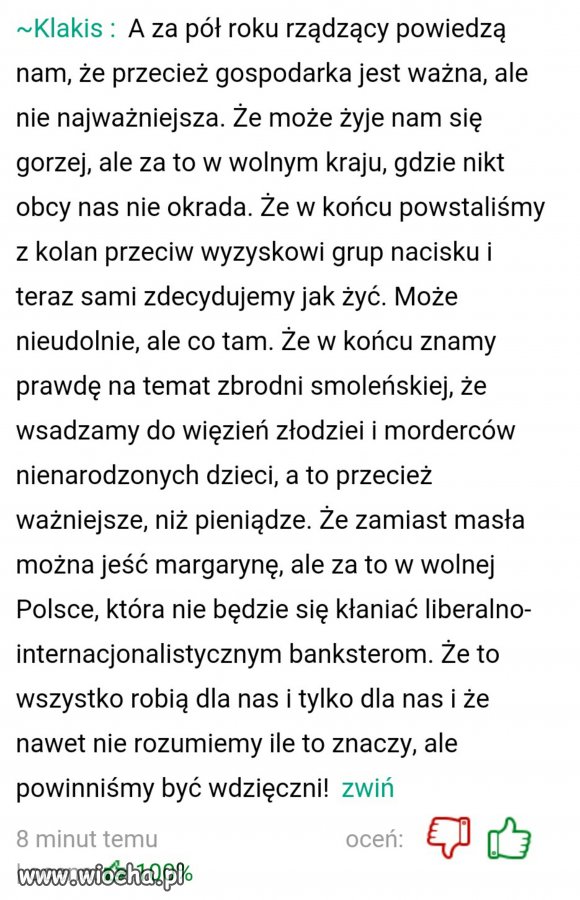 Komentarz znaleziony w necie na temat naszej 