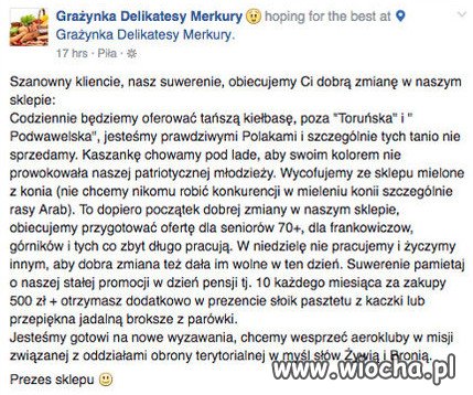 Dobra zmiana okiem prezesa spożywczaka