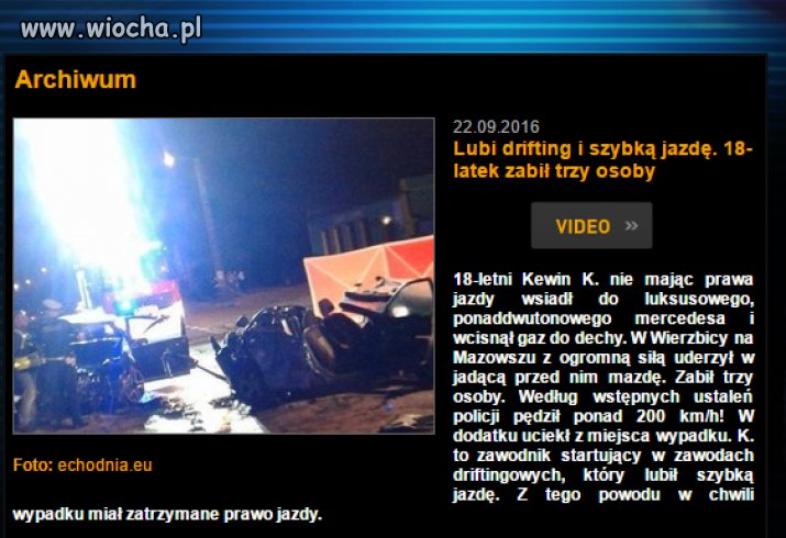 Ostra jazda idioty zakończona tragedią