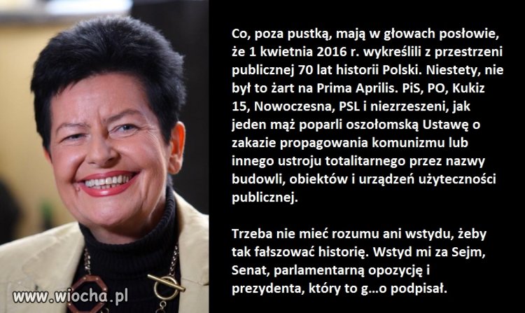 Cytat z blogu oburzonej prof Senyszyn