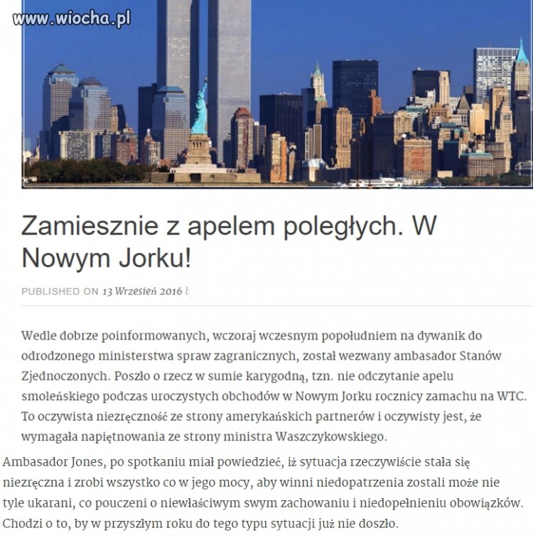 Polonia oburzona tym
