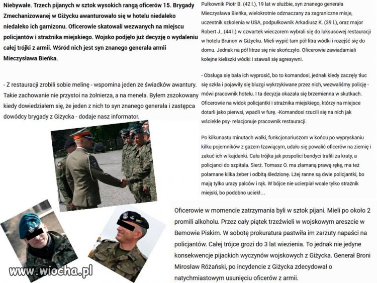 Trzech pijanych w sztok wysokich rangą...