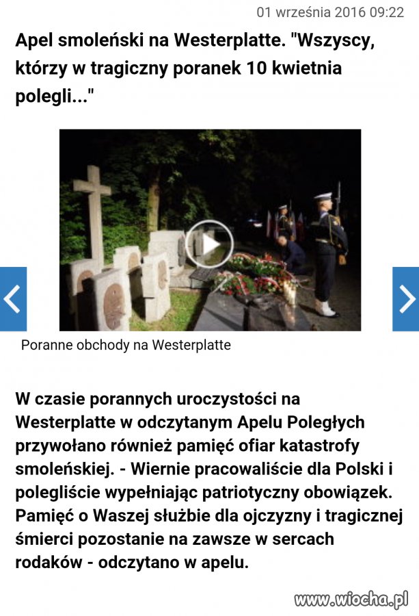 1 września  Westerplatte, apel smolenski 