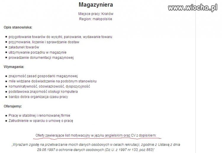 Oferta z jednego z portali 