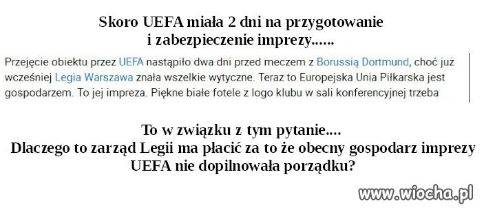 UEFA gospodarz stadionu Legii