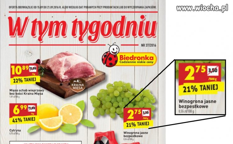 Biedronka. Codziennie niskie ceny? Cena za 500gram