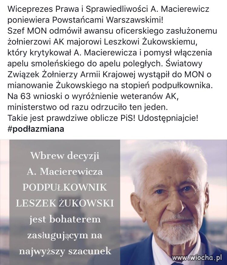Wiocha dla Macierewicza za to co zrobił 