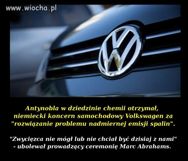Antynobel w dziedzinie chemii dla VW
