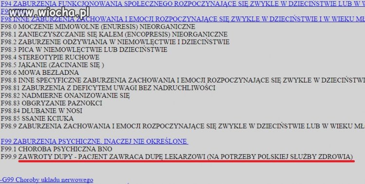Prawdopodobnie najczęściej używany kod choroby
