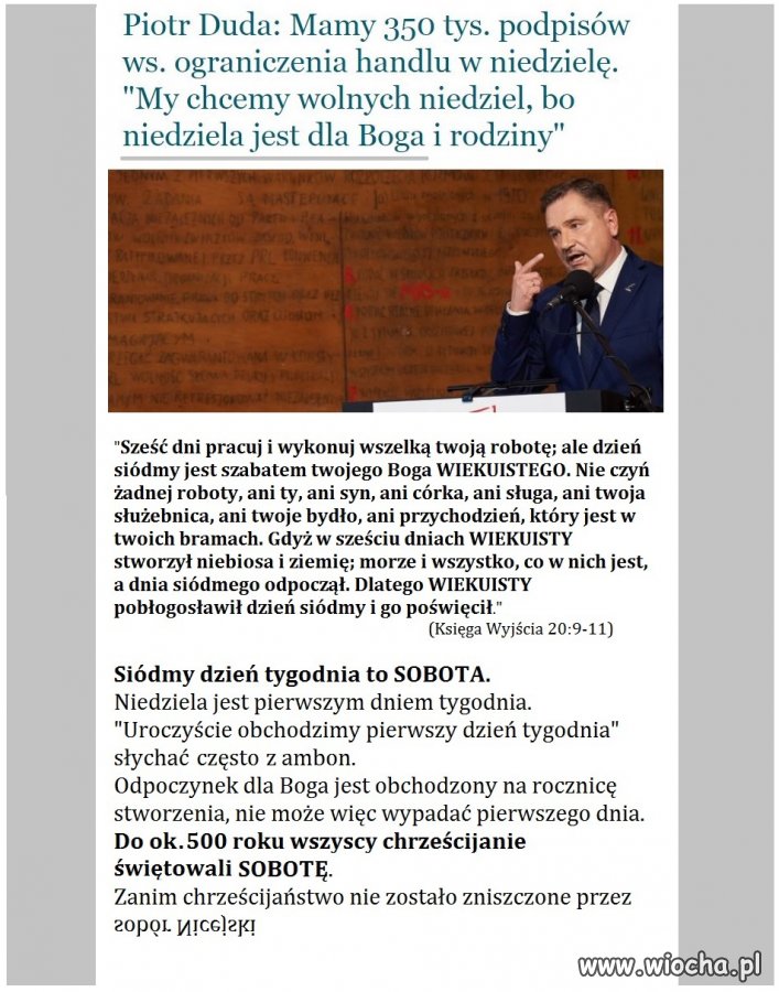 Niedziela nie jest dla Boga