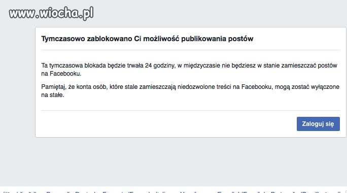 Facebook blokada
