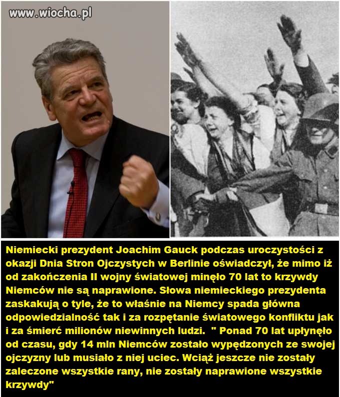Prezydent Niemiec: Mimo upływu 70 lat od wojny