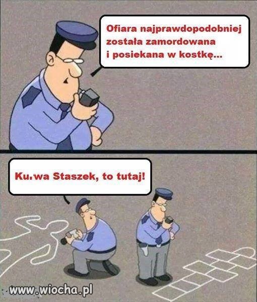Ciężka jest praca policjanta.