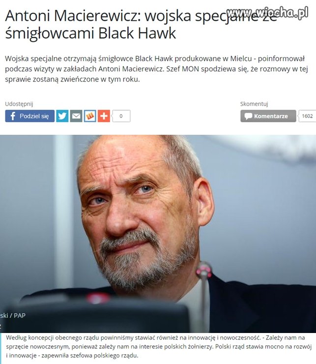 Kupujemy s-70 śmigłowiec, który przegrał przetarg 