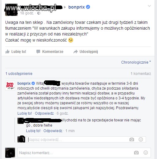 Pragnę przestrzec przed takimi zakupami w tej fir.
