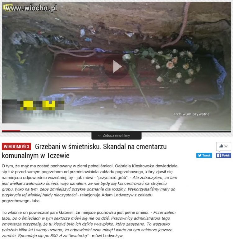 Tak "chowają" na cmentarzu komunalnym w Tczewie...