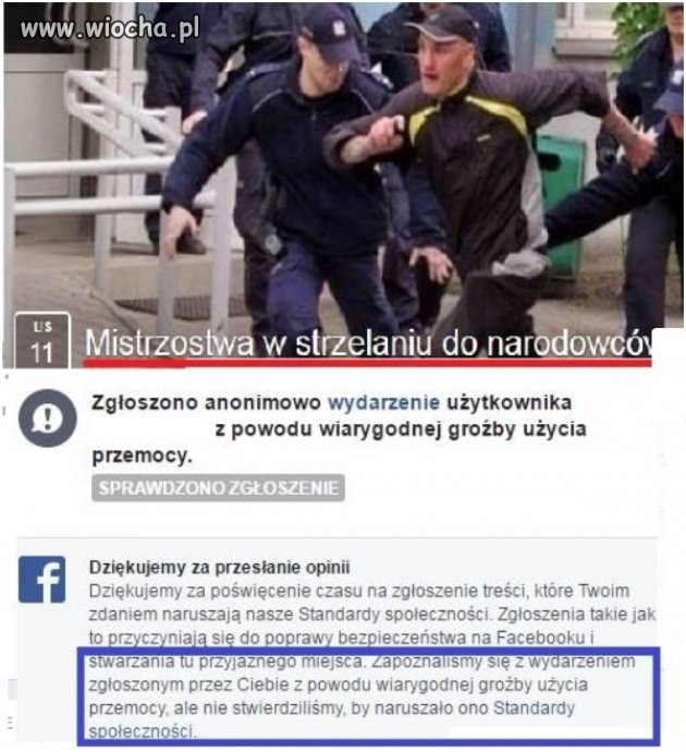 Dziwne standardy fejsbooka.
