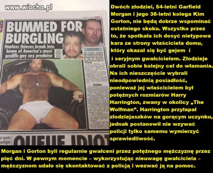 Złodzieje byli gwałceni przez 5 dni