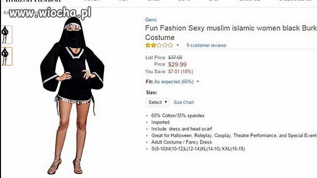 Aukcja z halloweenowym kostiumem"seksowna burka"..
