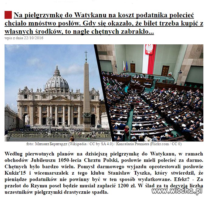 Może episkopat by się dorzucił do wycieczki