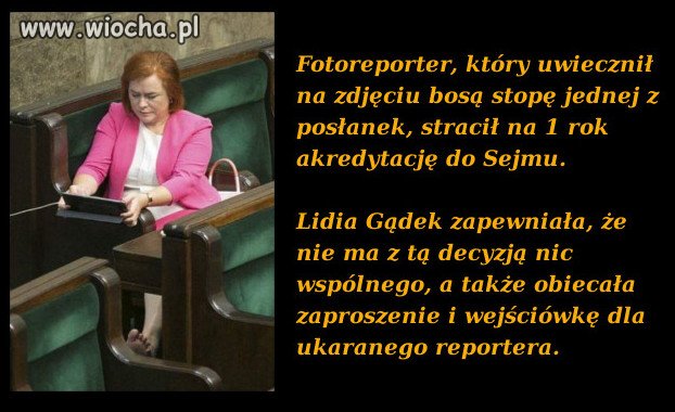 Ban na rok za fotkę z Sejmu