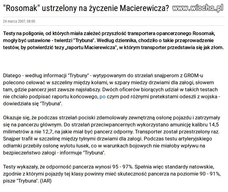 Przed Caracalami na celowniku był Rosomak