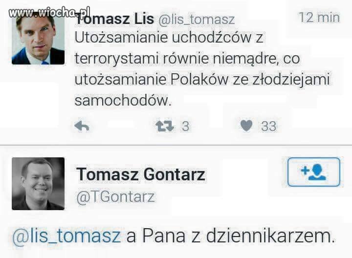Oj Tomasz Lis już brak mi słów