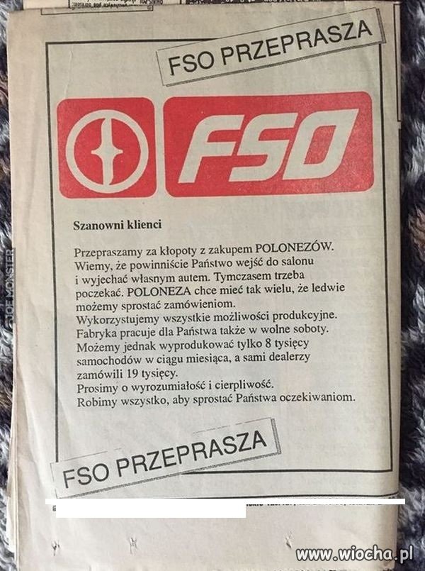 FSO przeprasza