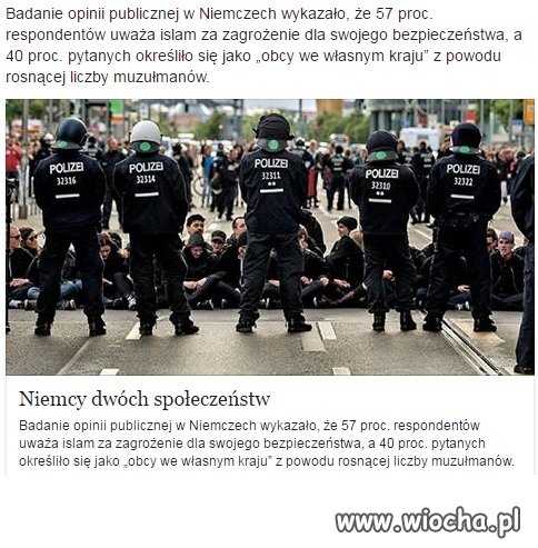 Tylko 57% pewnie reszta 43% to muzułmanie
