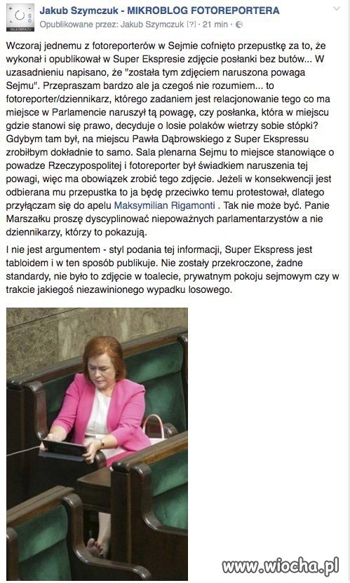 Posłanka bez butów