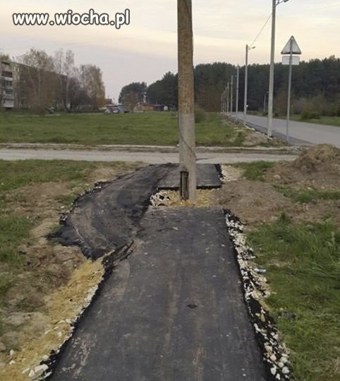 Objazd na ścieżce rowerowej