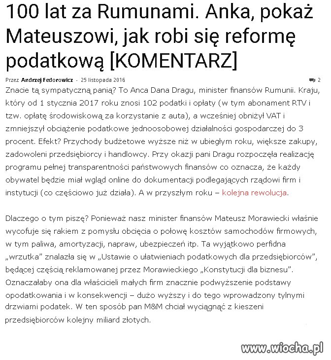 Już nawet Rumunia wyprzedza Polskę...
