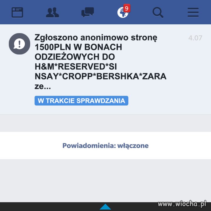 W lipcu zgłosiłem oszusta na FB.