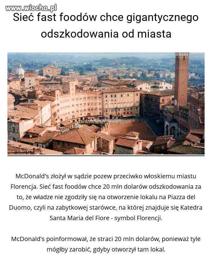 McDonald's vs. Florencja