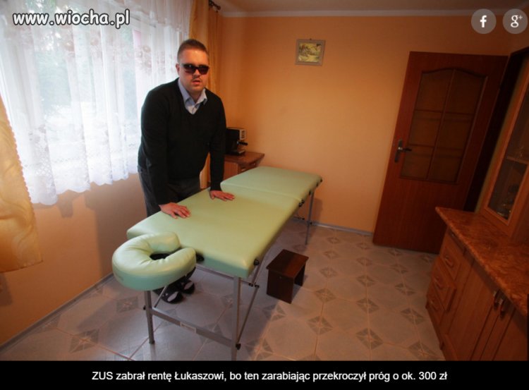 ZUS zabrał rentę niewidomemu bo dorobił za dużo.