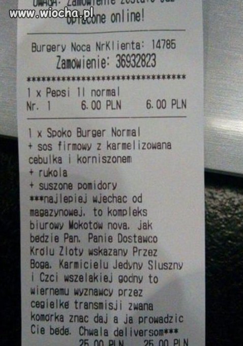 Zamówienie pewnego żartowinisia