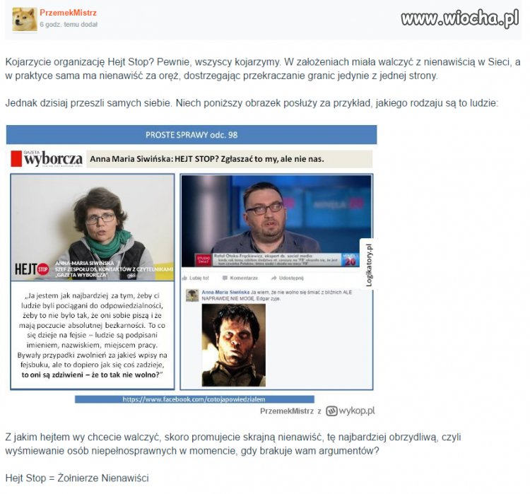Zgłaszać to my,ale nie nas.