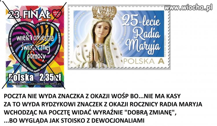 Poczta dołączyła do wojny z WOŚP