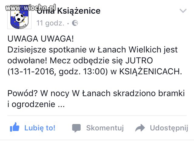 Mecz odwołany