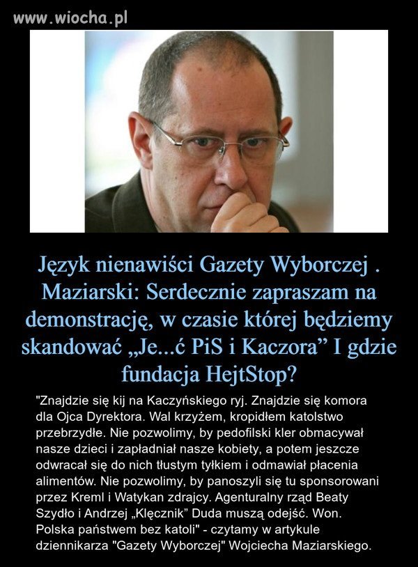 Język nienawiści działa tylko w jedną stronę.