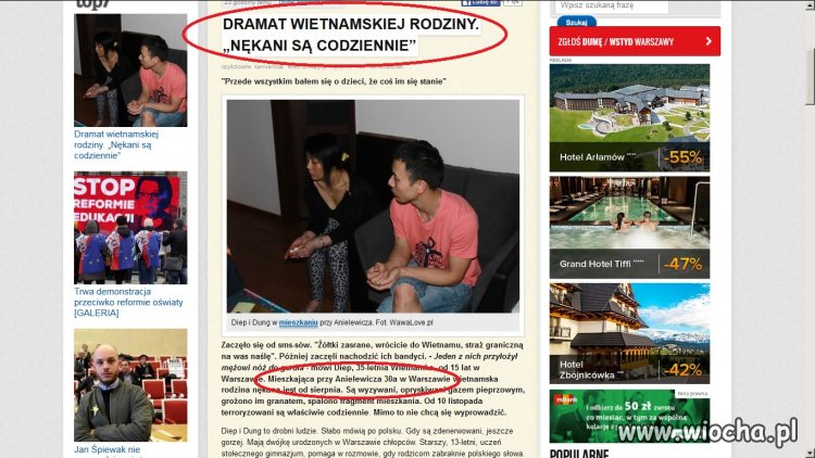 Napisać artykuł o prześladowanych obcokrajowcach..