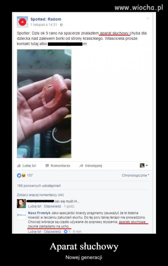 Pomyliła aparat słuchowy z ...