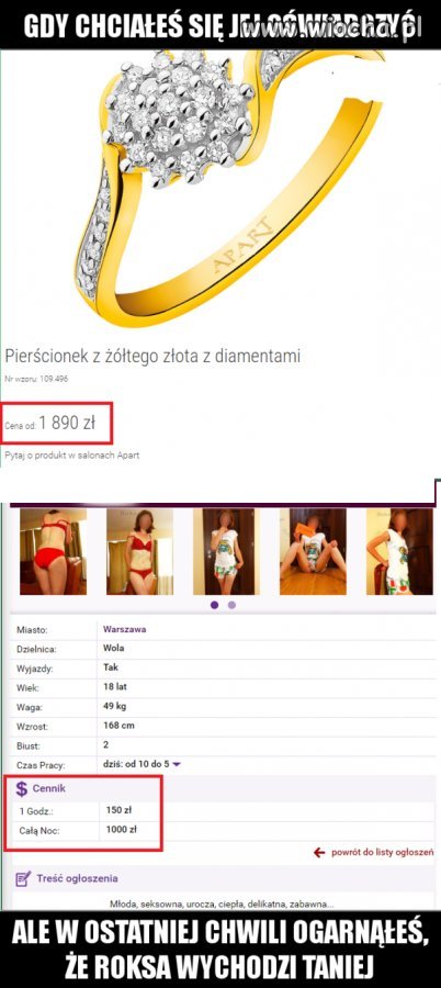 Roksana wychodzi taniej 