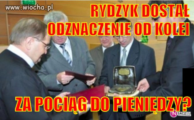 RYDZYK ZOSTAŁ ODZNACZONY PRZEZ KOLEJ
